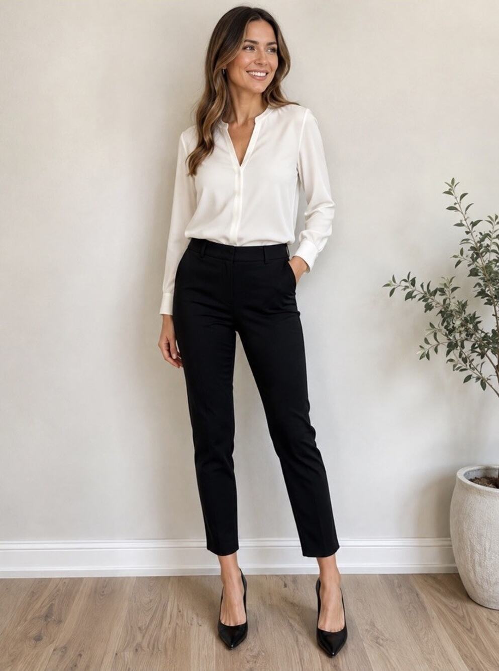 Liz Claiborne Emma Slim Ankle Pants Sz 12 Black Mid-Rise Capsule Minimalist NWT
